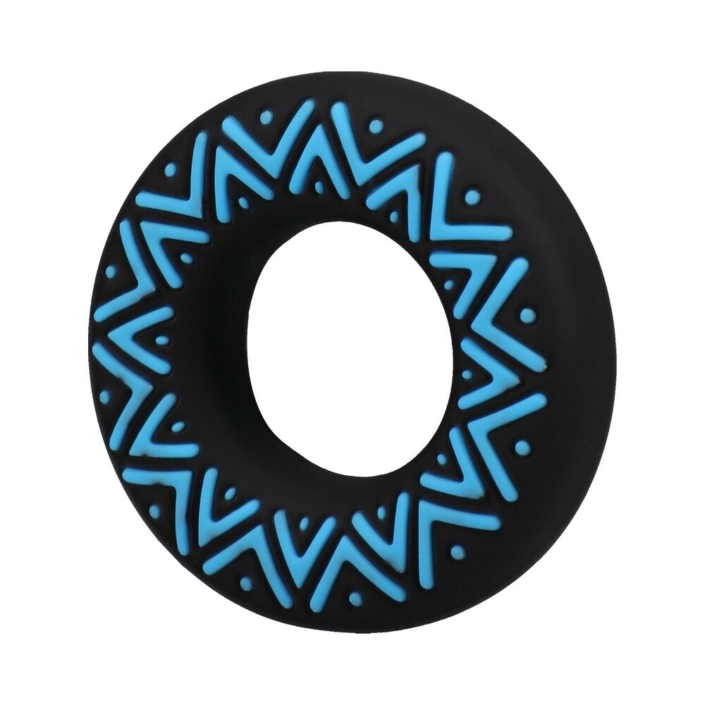 Polynesian Pleasures Hula Loops Silicone Tribal C-Ring 25mm Blue/Black