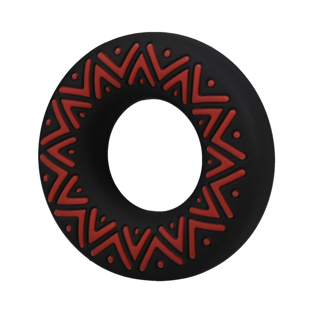 Polynesian Pleasures Hula Loops Silicone Tribal C-Ring 35mm Red/Black