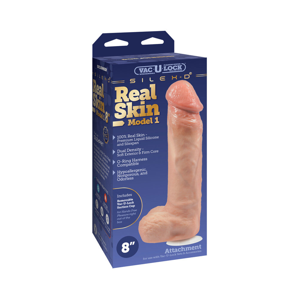 Vac-U-Lock x SILEX-D Model 1 Premium Real Skin 8 in. Vanilla