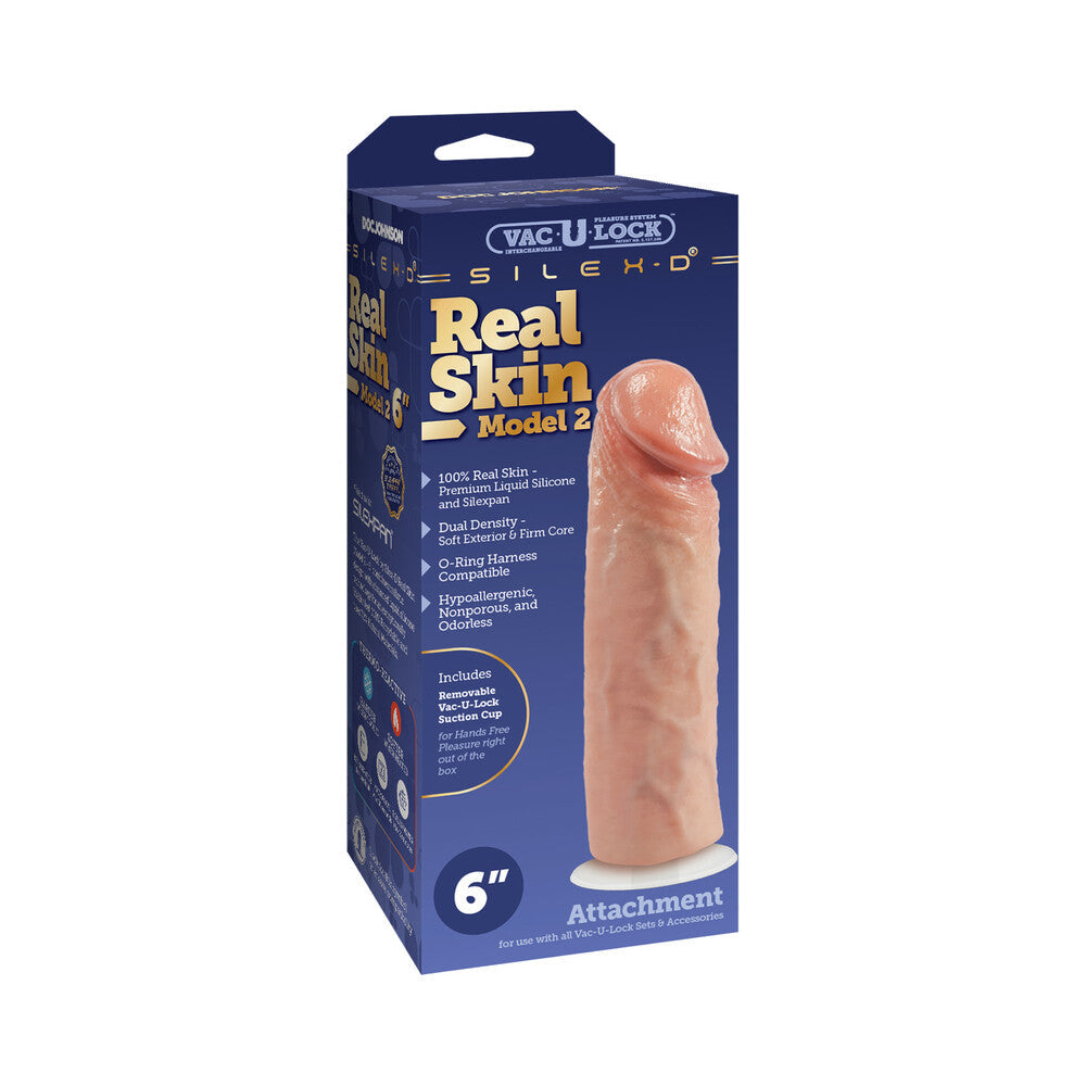 Vac-U-Lock x SILEX-D Model 2 Premium Real Skin 6 in. Vanilla