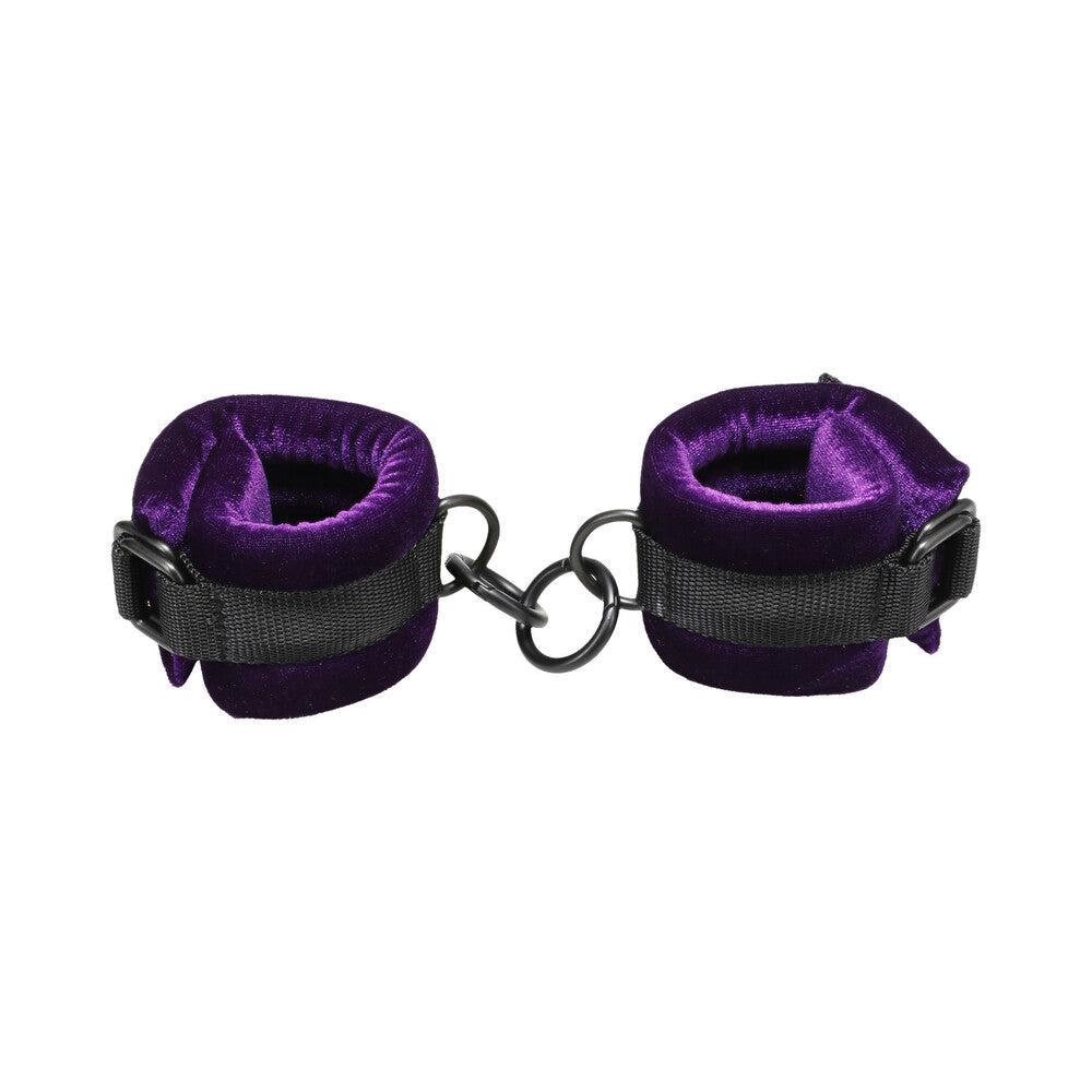 Merci Velvet Wrist Cuffs Violet/Black