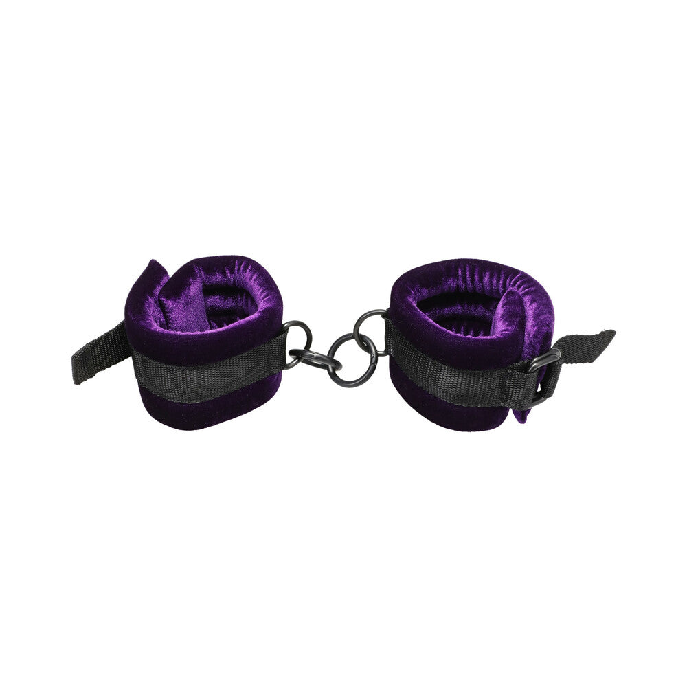 Merci Velvet Ankle Cuffs Violet/Black
