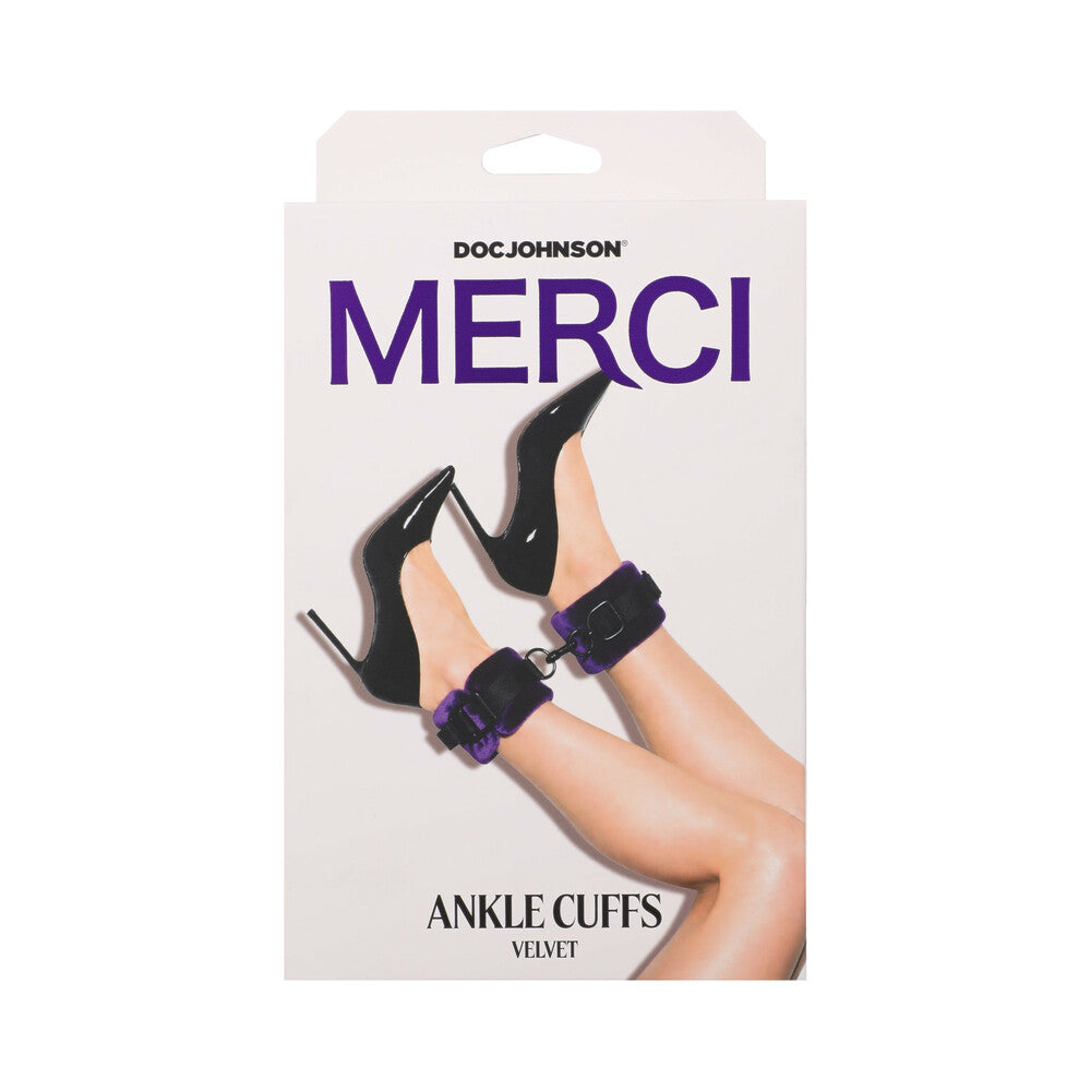 Merci Velvet Ankle Cuffs Violet/Black