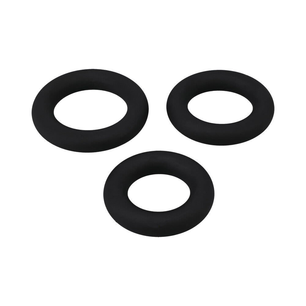 TitanMen Cushioned C-Ring 3 Piece Silicone Set Black