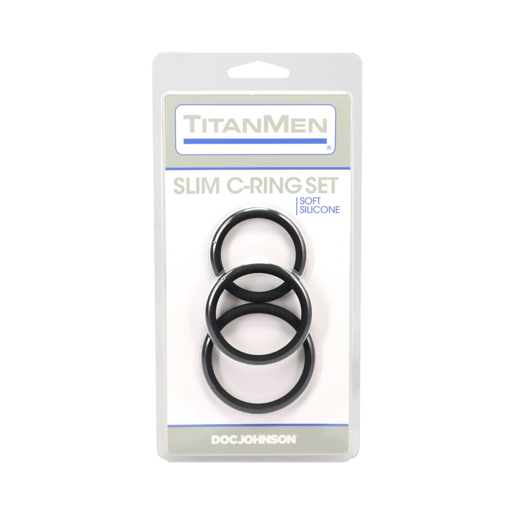 TitanMen Slim C-Ring 3 Piece Silicone Set Black