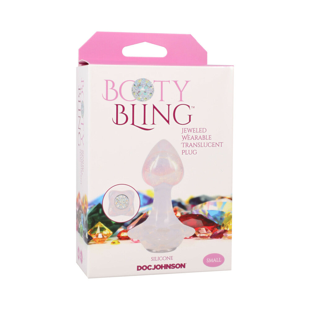 Booty Bling Jeweled Wearable Silicone Plug Small Translucent