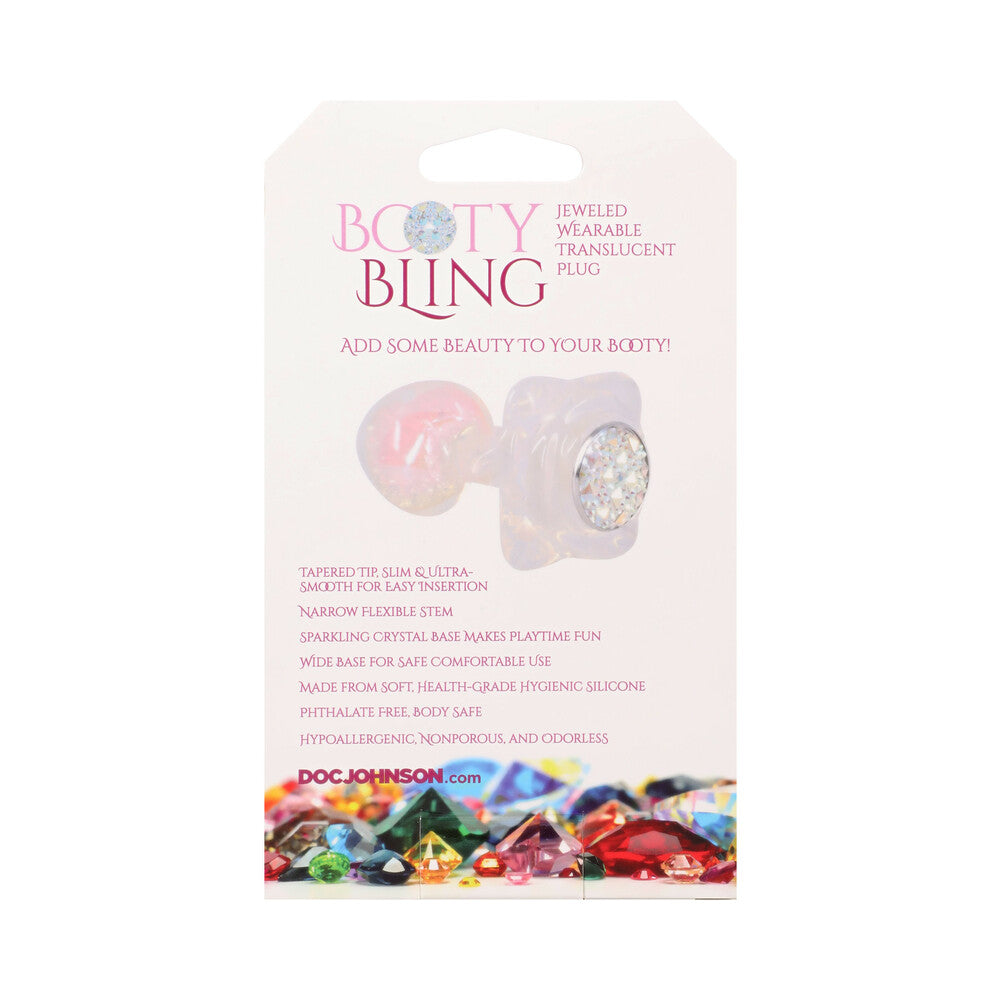 Booty Bling Jeweled Wearable Silicone Plug Small Translucent