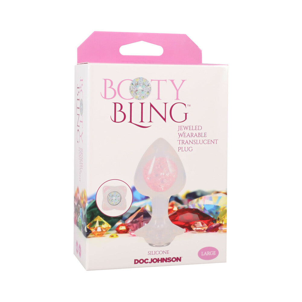 Booty Bling Jeweled Wearable Silicone Plug Large Translucent
