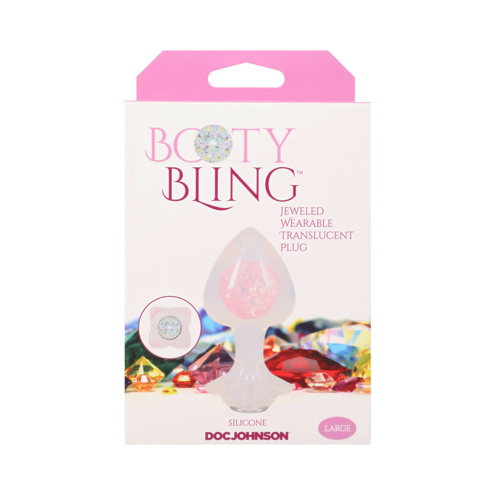 Booty Bling Jeweled Wearable Silicone Plug Large Translucent