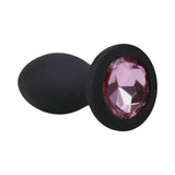 Booty Bling Jeweled Wearable Vibrating Silicone Plug 3 in. Pink