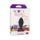 Booty Bling Jeweled Wearable Vibrating Silicone Plug 3 in. Purple