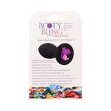 Booty Bling Jeweled Wearable Vibrating Silicone Plug 3 in. Purple