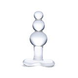 4" Beaded Glass Butt Plug With Tapered Base