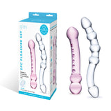 2Pc Double Pleasure Glass Dildo Set
