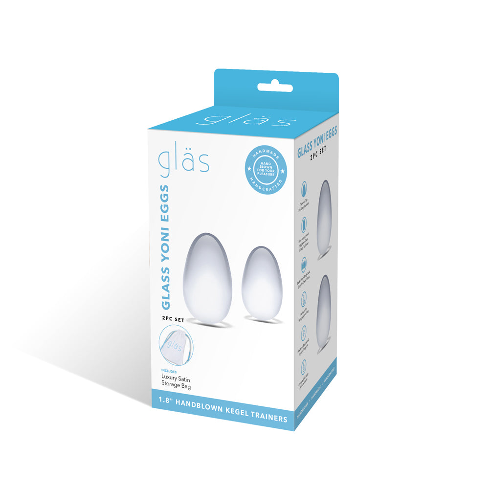 2Pc Glass Yoni Eggs Set Clear