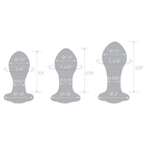 3Pc Bling Bling 3" 3.5" & 4" Glass Anal Training Kit