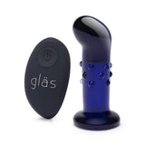 Glas 4" Rechargeable Remote Controlled Vibrating Dotted G-Spot/P-Spot Plug