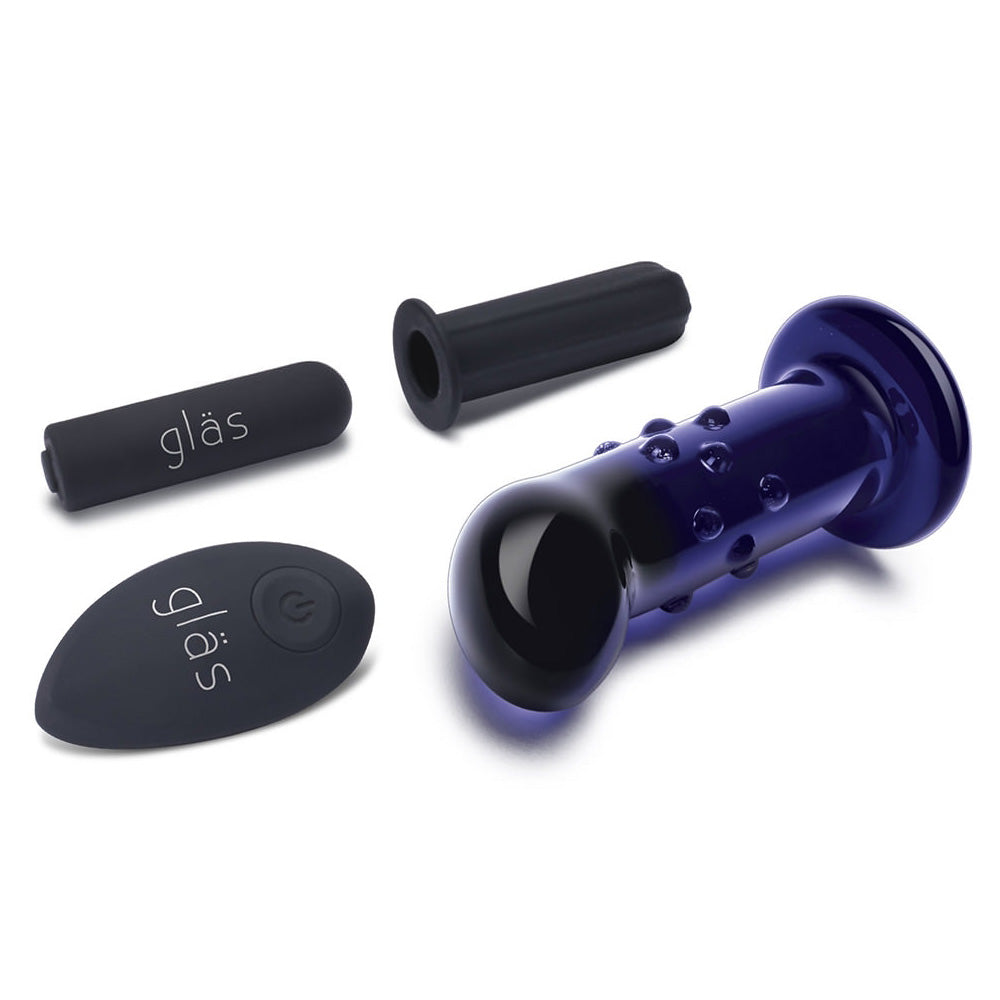 Glas 4" Rechargeable Remote Controlled Vibrating Dotted G-Spot/P-Spot Plug