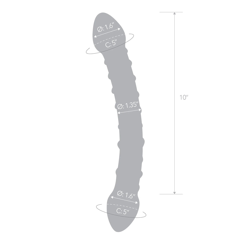 Glas 12" Girthy Double Trouble Glass Dildo