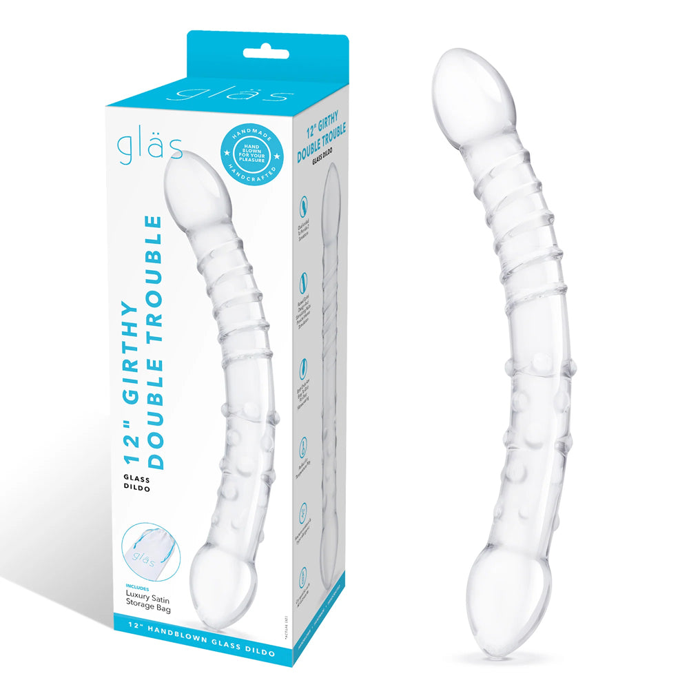 Glas 12" Girthy Double Trouble Glass Dildo