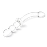 Glas 12" Girthy Ribbed G-Spot Glass Dildo With Handle Grip Double Ended