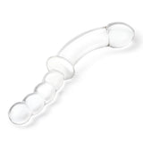 Glas 12.5" Girthy Double Sided Dong With Anal Bead Grip Handle