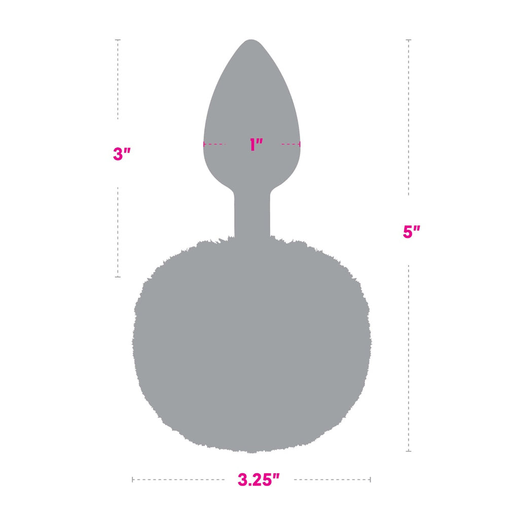Gemsations 2.95" Metal Bunny Tail Butt Plug Rainbow