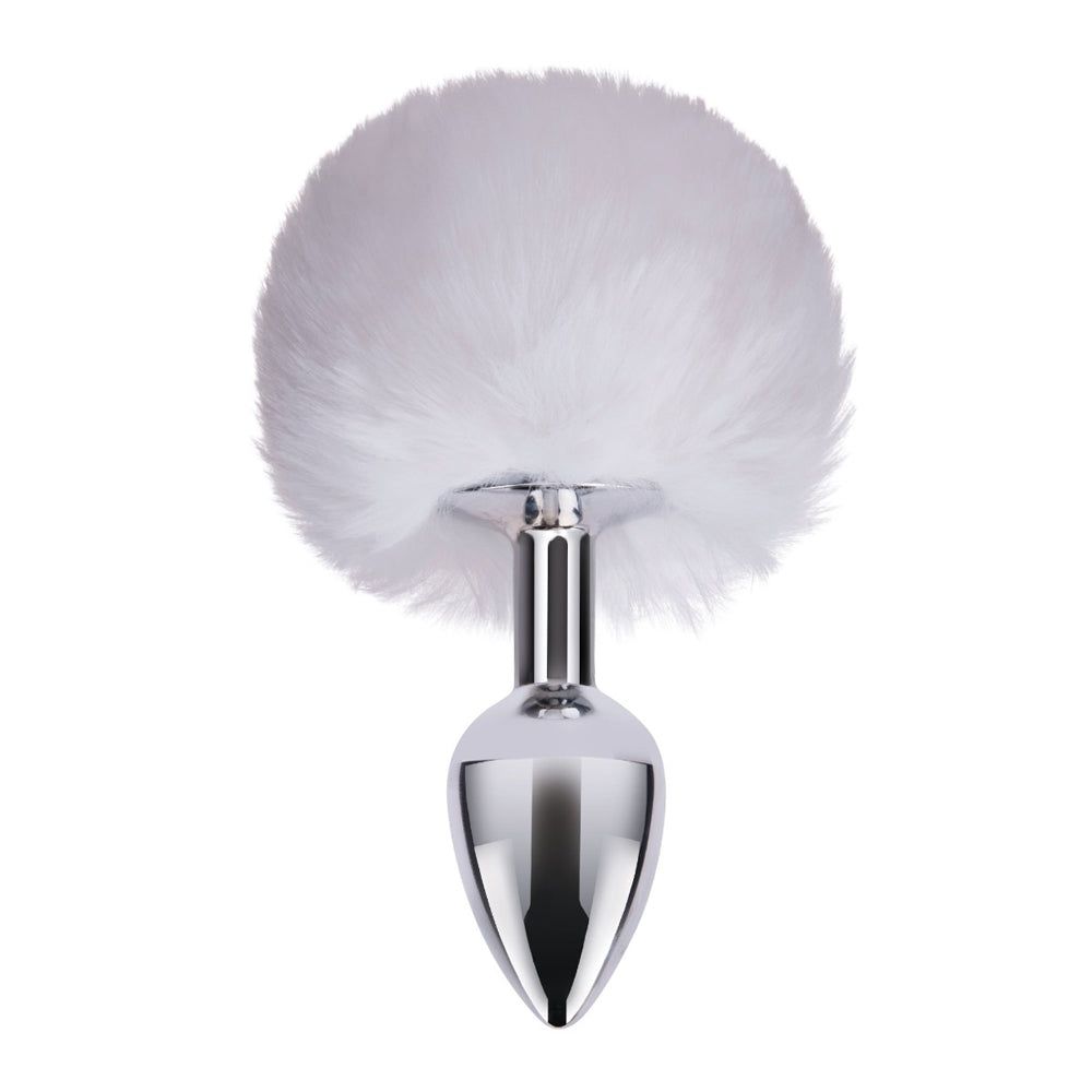 Gemsations 2.95" Metal Bunny Tail Butt Plug Siliver
