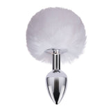 Gemsations 2.95" Metal Bunny Tail Butt Plug Siliver