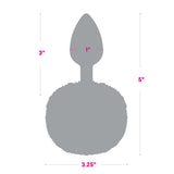 Gemsations 2.95" Metal Bunny Tail Butt Plug Siliver