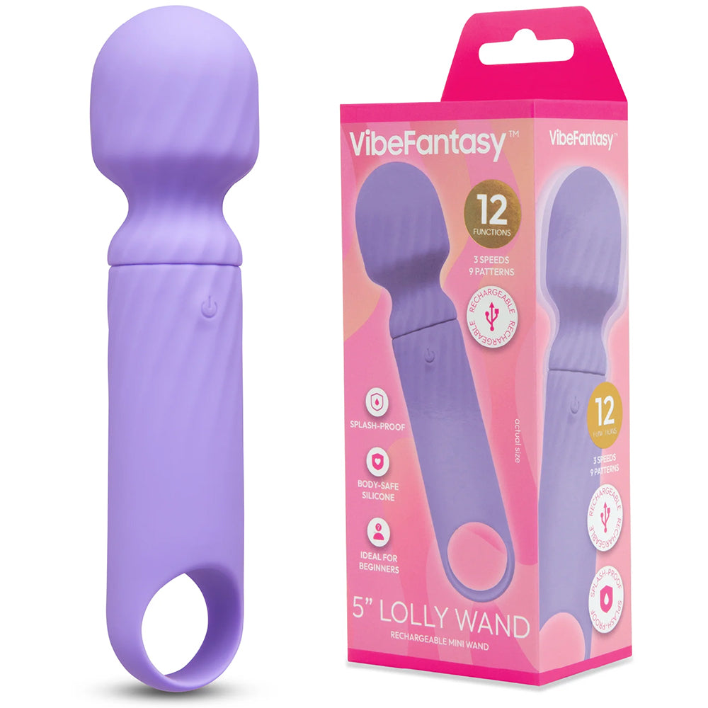 VibeFantasy 5" Lolly Wand Rechargeable Mini Wand Purple