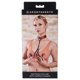 Saffron Collar With Nipple Clamps