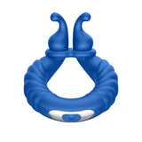 F-24: Textured Vibrating Cockring Blue