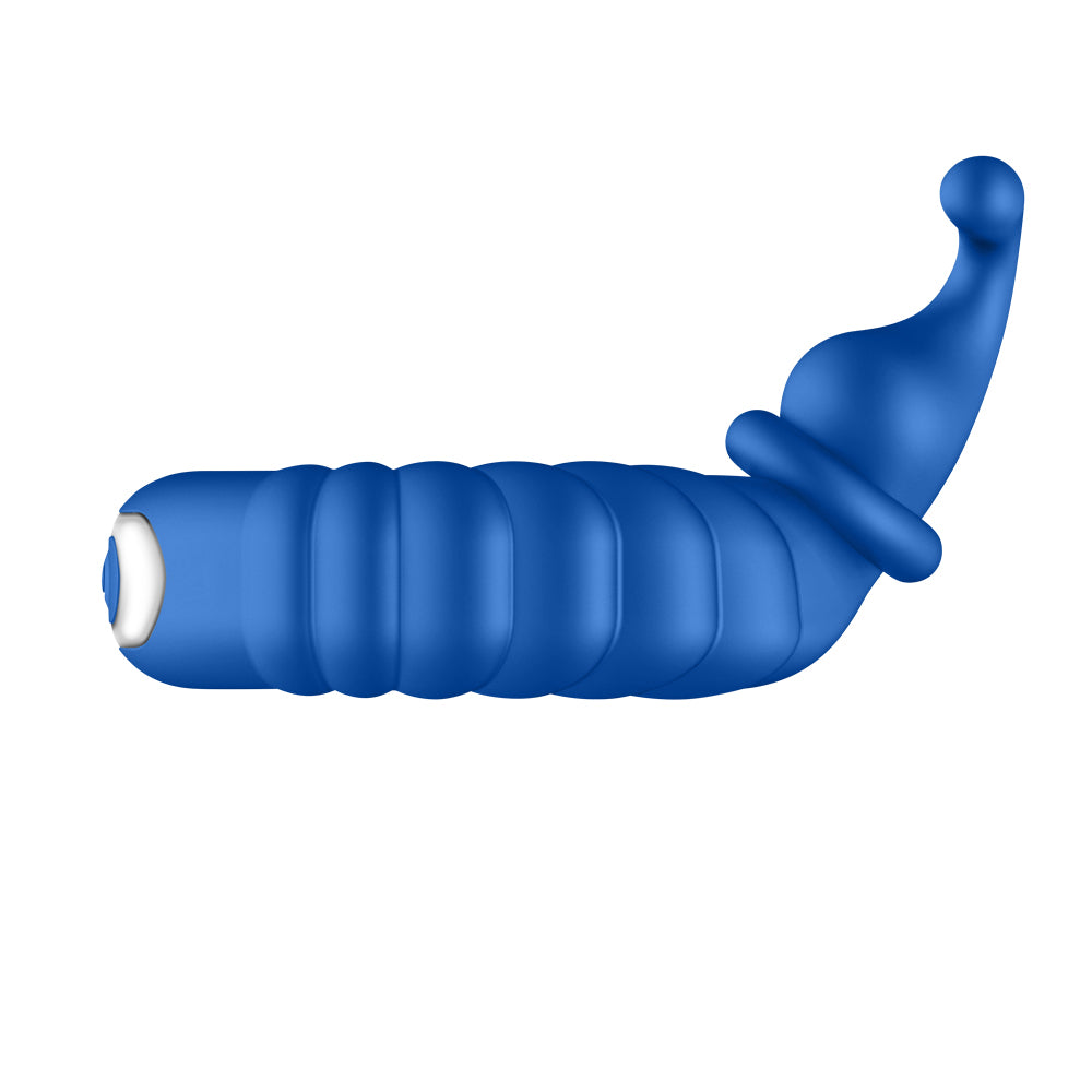 F-24: Textured Vibrating Cockring Blue