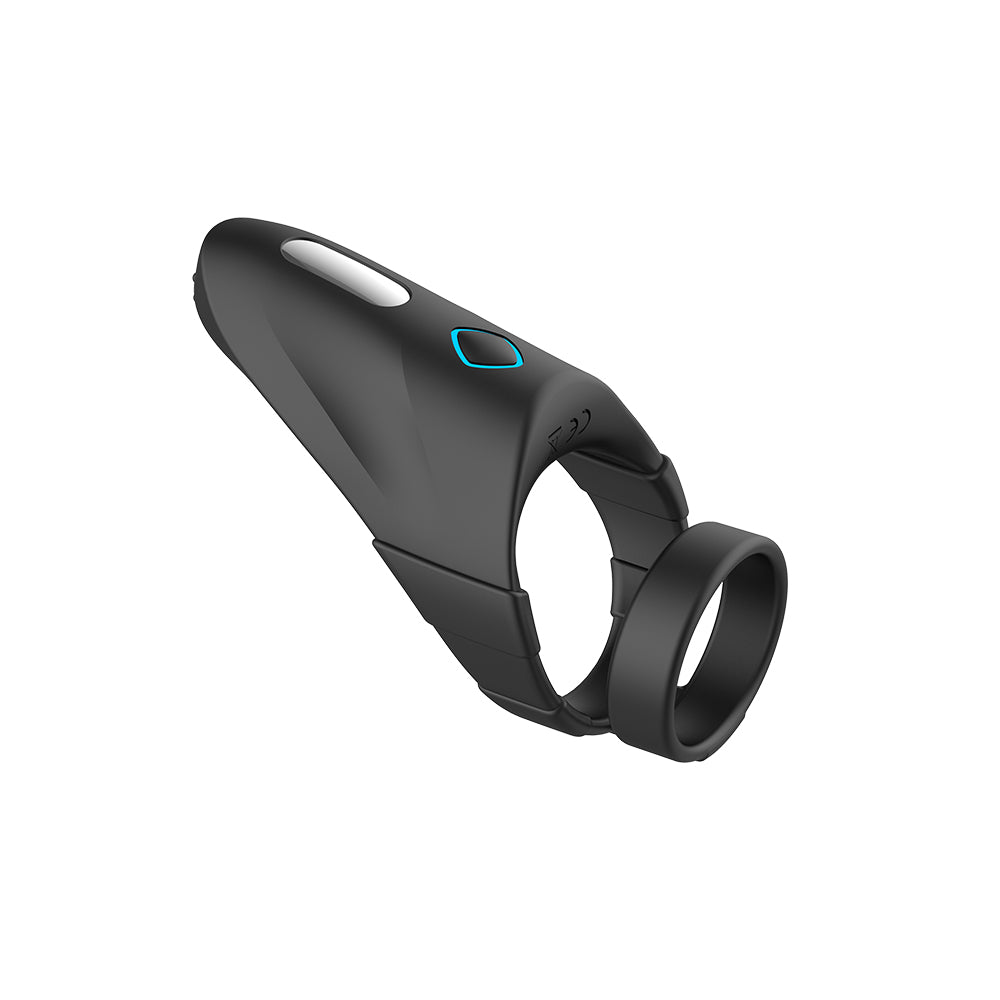 Forto F-48: Vibrating Perineum Double C-Ring Black
