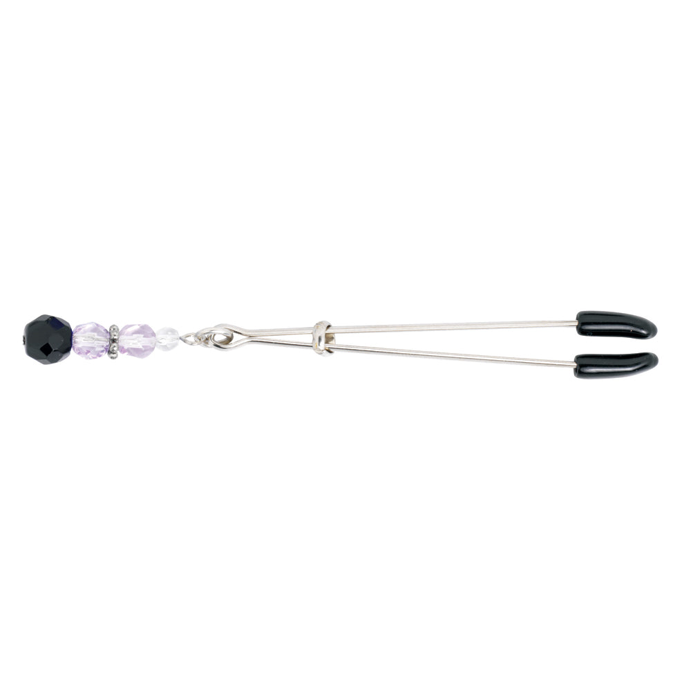 Tweezer Clit Clamp W/Purple Beads - Adj.