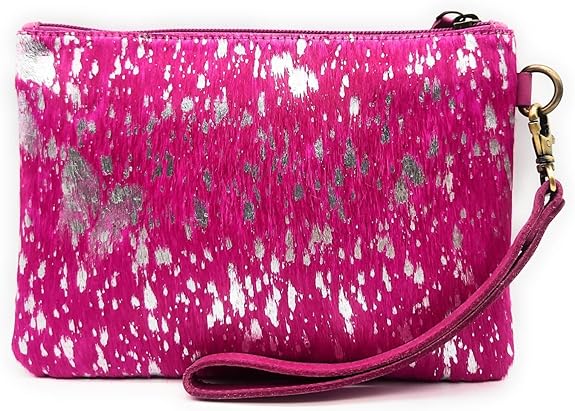 Mesa Luna Metallic Cowhide Handcrafted Large Wristlet