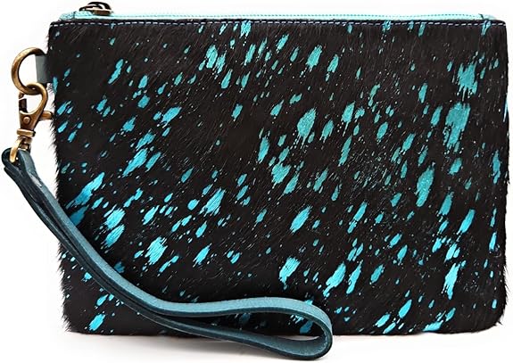 Mesa Luna Metallic Cowhide Handcrafted Large Wristlet