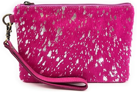 Mesa Luna Metallic Cowhide Handcrafted Large Wristlet
