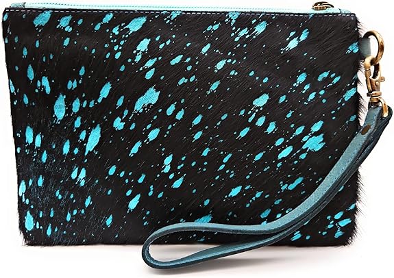 Mesa Luna Metallic Cowhide Handcrafted Large Wristlet