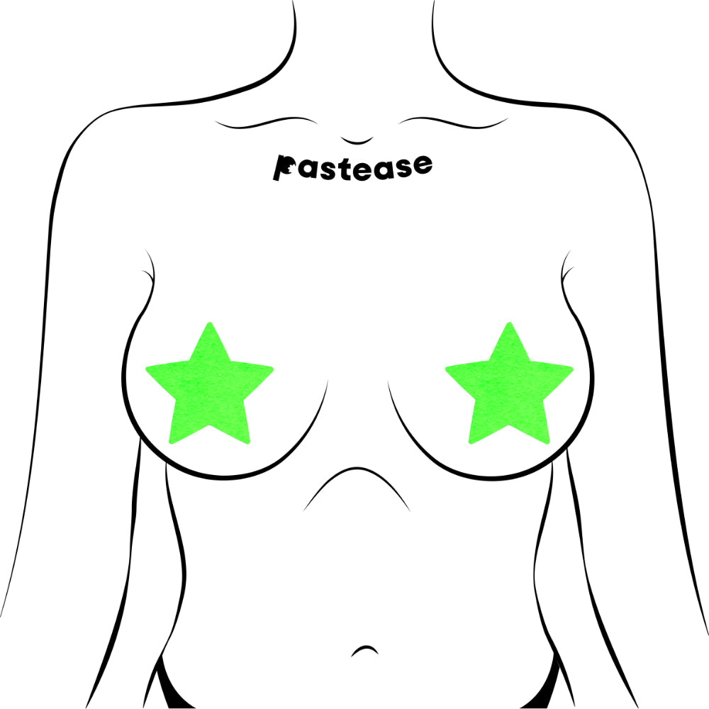 Pastease Star Green Glow In The Dark Star Nipple Pasties