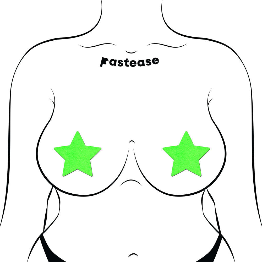 Pastease Star Green Glow In The Dark Star Nipple Pasties