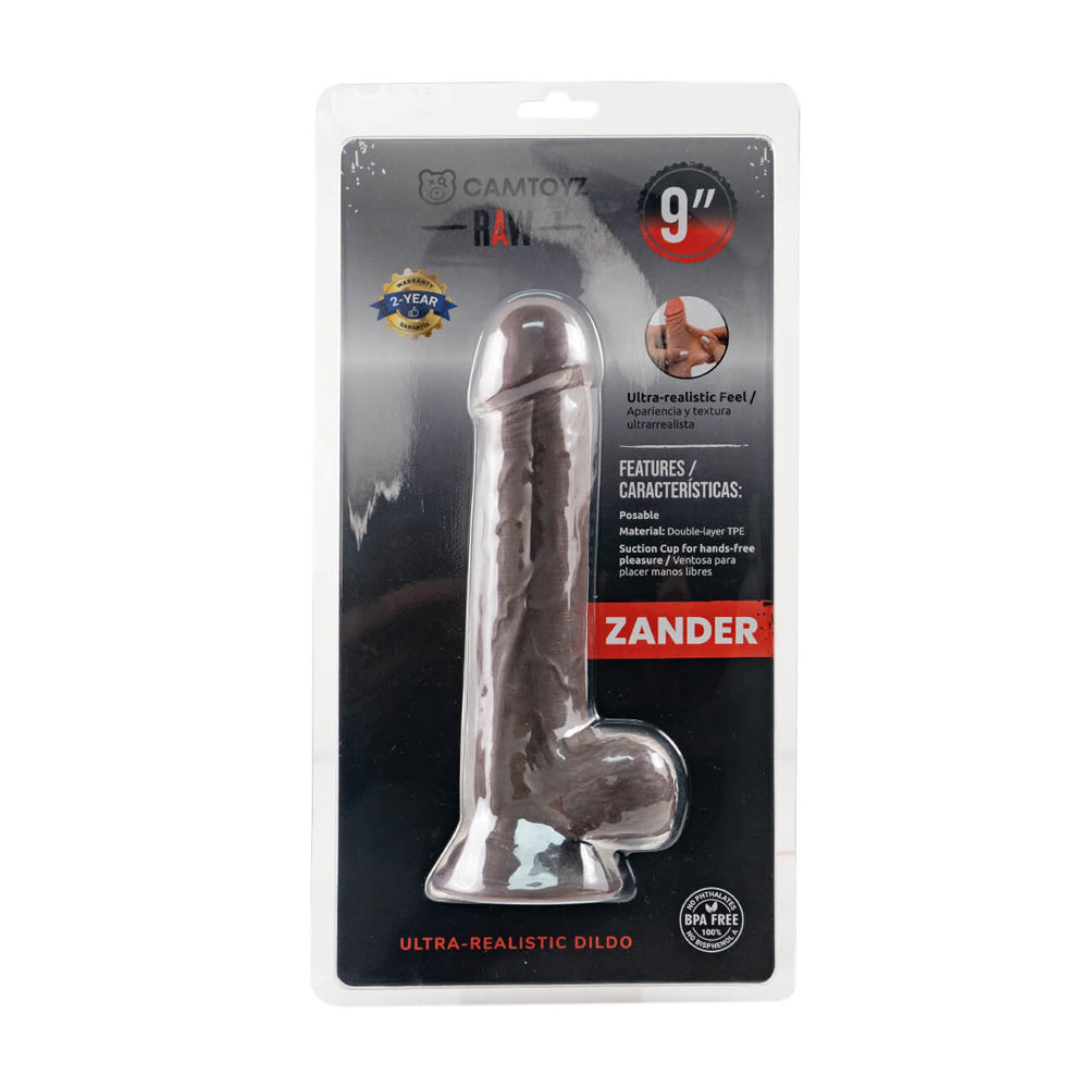 Ultra Realistic Raw Coffee Zander 9" Dildo