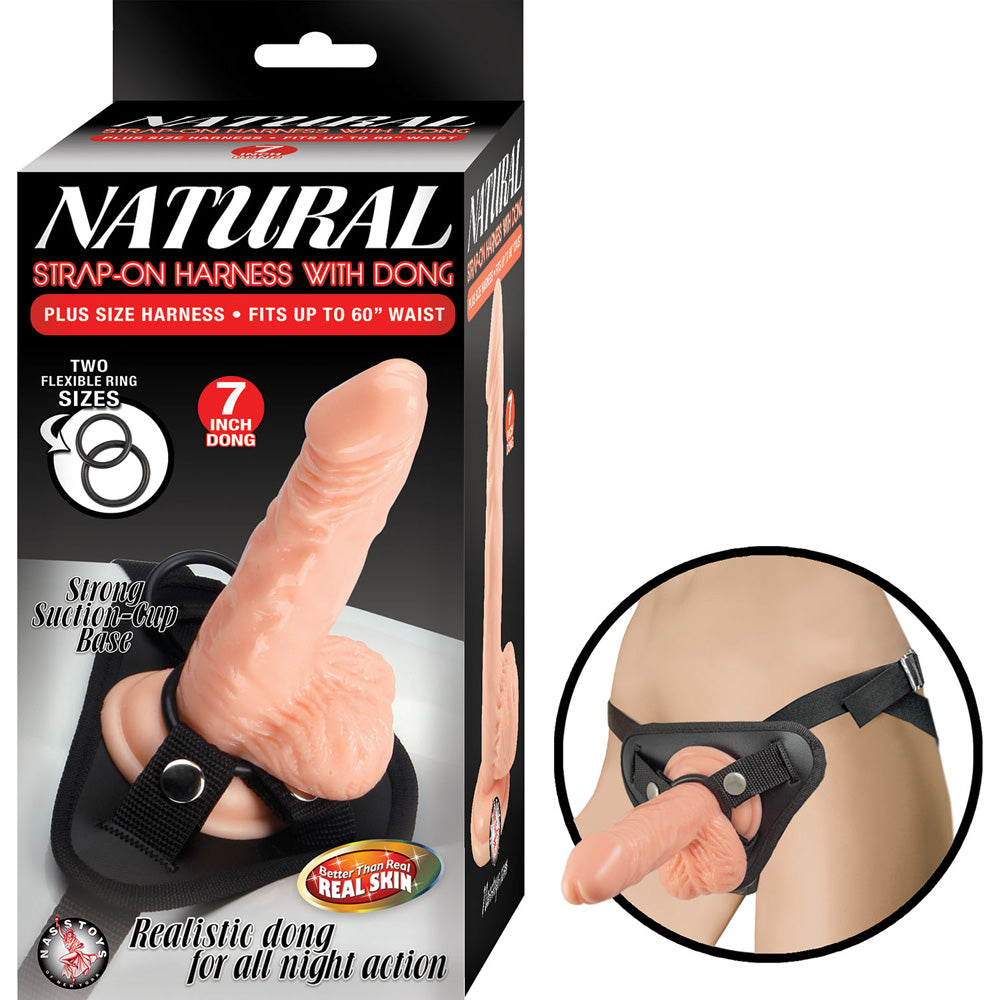 Natural Strap On Harness With Dong