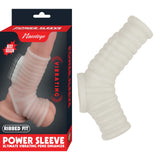 Vibrating Ribbed Sleeve White
