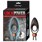 Cockpower Vibrating Ring W/Adjustable Cock Tie Black