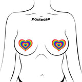 Pastease Love Velvet Rainbow Pumping Heart Nipple Pasties