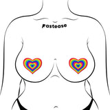 Pastease Love Velvet Rainbow Pumping Heart Nipple Pasties