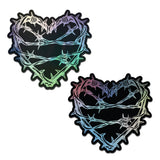 Pastease Barbed Wire Heart Pasties Reflective Nipple Covers
