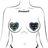 Pastease Barbed Wire Heart Pasties Reflective Nipple Covers